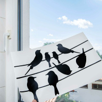 Fensteraufkleber Vögel auf Draht